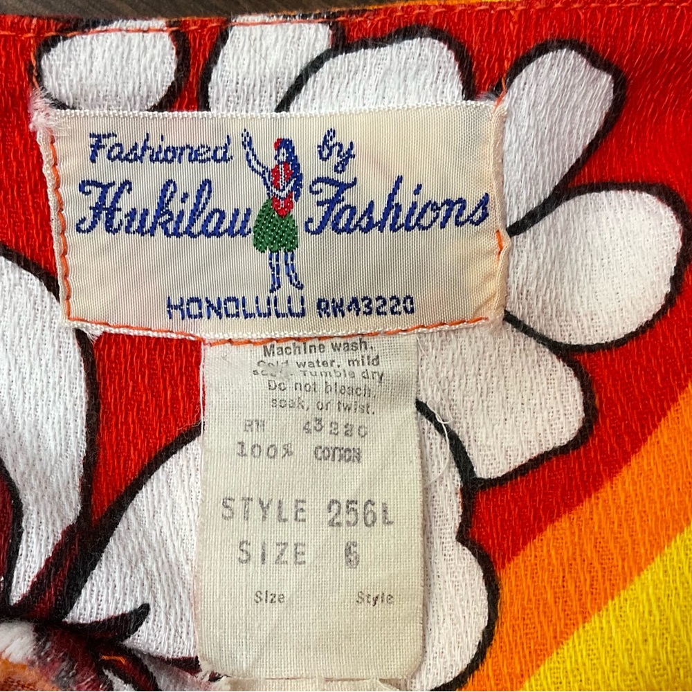 Hukilau Vintage Hawaiian Maxi Halter Dress. Sz 6. - Picture 8 of 10